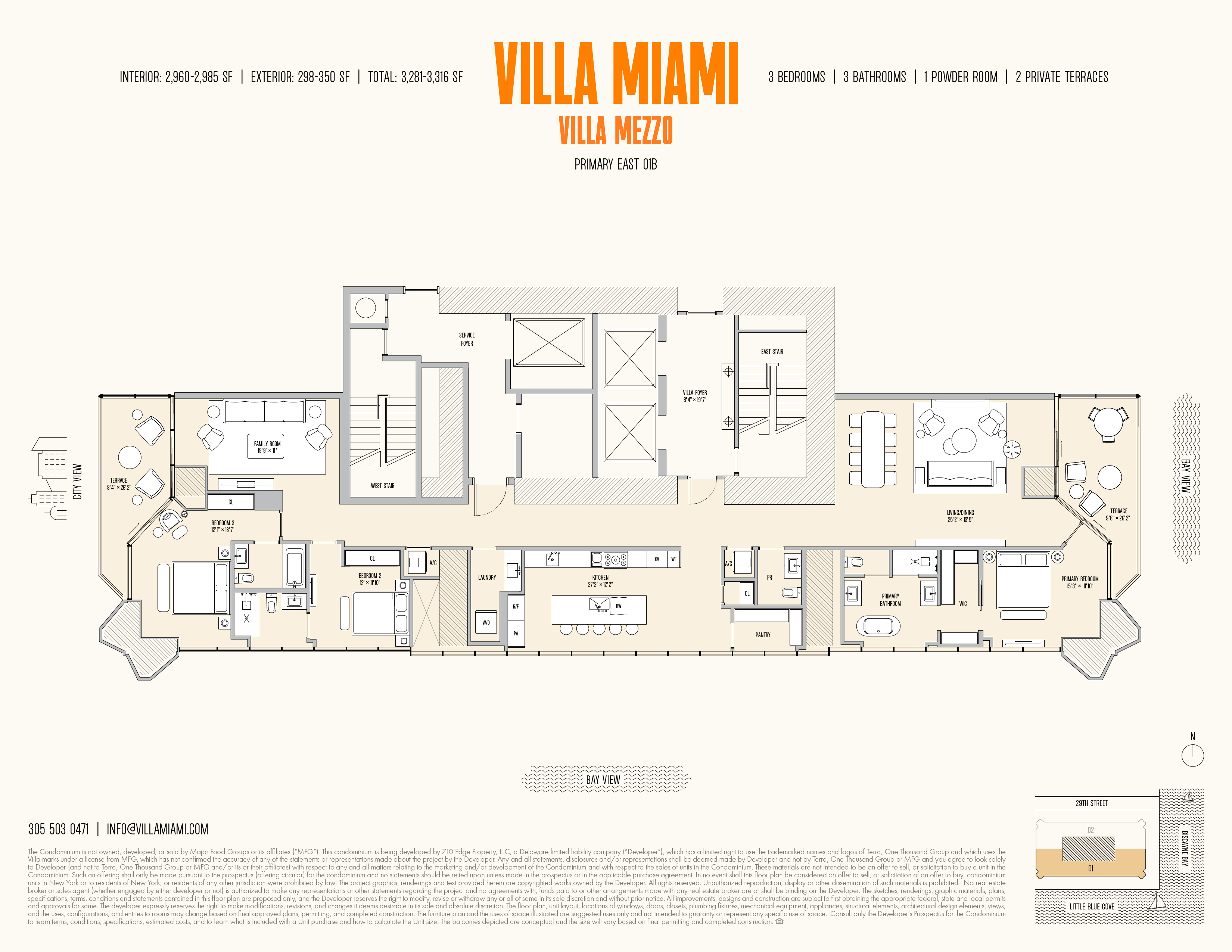 Villa Mezzo East — 4 Bedroom Floor Plan